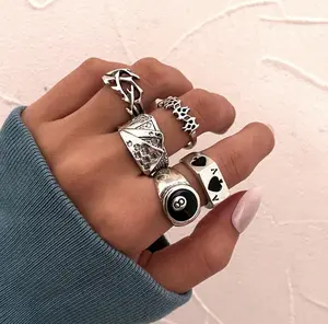 5pcs Geometric Ring Set Stackable Fashion Jewelry Women