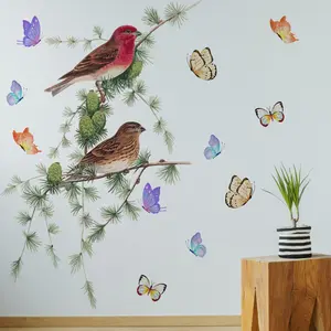 A set (30*45cm) of tree branch and bird wall stickers, Wall Art Stickers, to beautify home, kitchen, living room, bedroom and corridor background walls, M20283