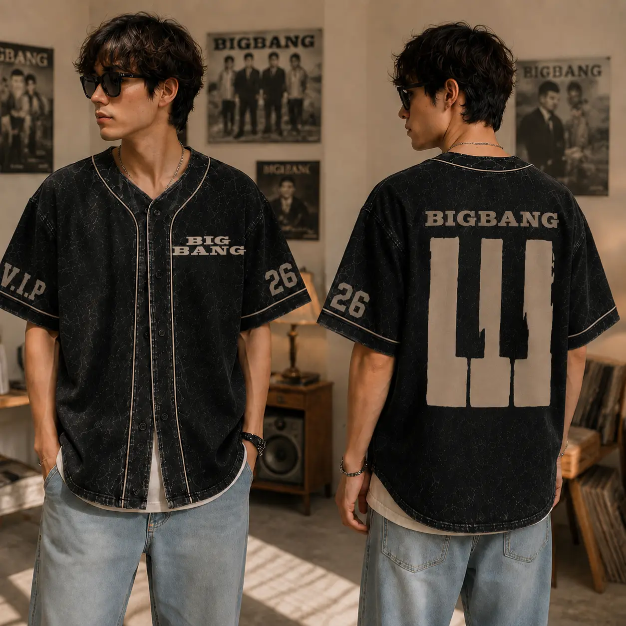 Bigbang Kpop Group Football Jersey Shirt For V.I.P, Gdragon GD Taeyang, Daesung World Tour Concert Outfit, Custom BB is Back Jersey