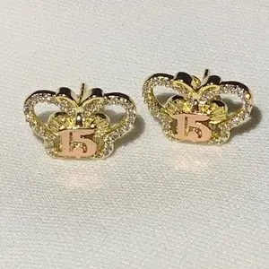 Quince años butterfly 14K Gold Earrings