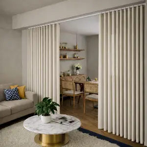 Foldable Room Divider Curtain, No-Drill Space Divider for Small Apartments, Lightweight & Renter-Friendly, Easy Install for Bedroom & Living Room