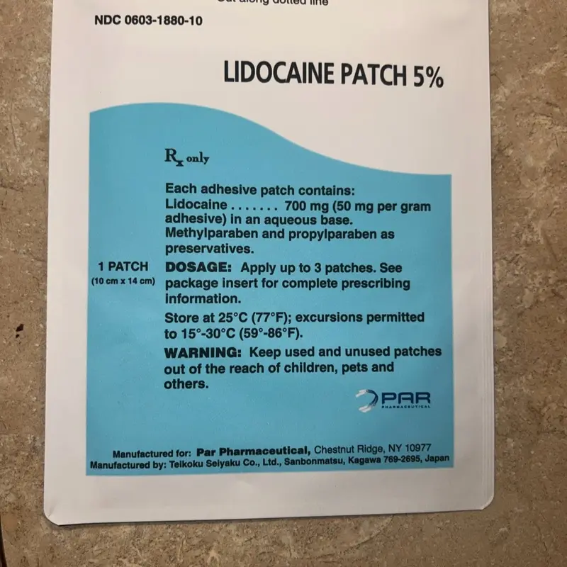 CLIDOCAINE PATCH 5 0/0 for back pain, shoulder, leg, knee, hands. CLIDOCAINE PATCH 5 0/0 for back pain, shoulder, leg, knee, hands.