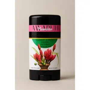 Women's Hawaiian Awapuhi & Seaberry Scented Natural Deodorant with Magnesium Hydroxide for Odor Neutralization