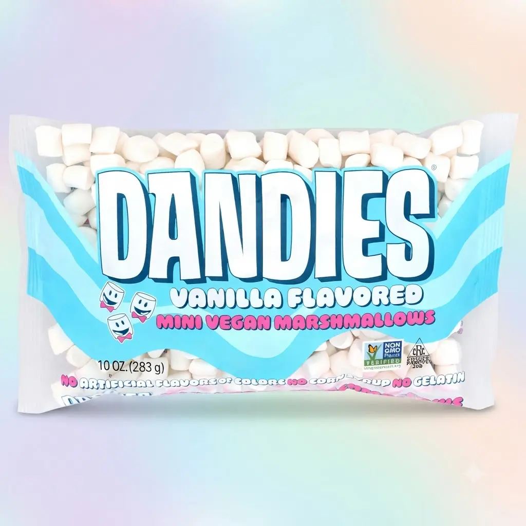 Dandies Vegan Mini Marshmallows Vanilla 10 oz Bag 2 Pack Gelatin Free Gluten Free Kosher Baking Hot Cocoa Snacks