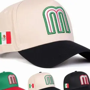 Unisex M Letter Embroidery Baseball Caps Mexican Flag Hip-hop Net Hats Adjustable Casual Outdoor Caps Men and Women