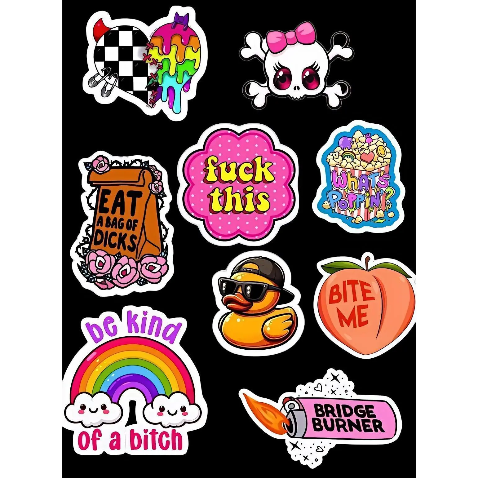 Funny Sarcastic Sticker Pack: Chaotic Humor for the Unhinged