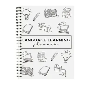 Language Learning Notebook, Vocabulary Building, Real-Life Practice, Memory Reinforcement, Practical Tips, Ideal Study Aid for Students