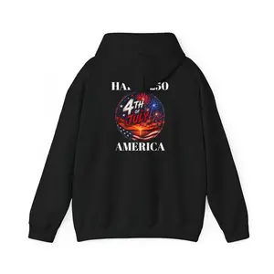 4th of July Fireworks Hoodie | America Patriotic Flag Night Sky