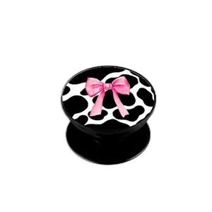 Cute Cow Print Pink Bow Phone Grip Accessories  Foldable Cute Patriotic Girl Gift Friend gifts Holder Mount Stand
