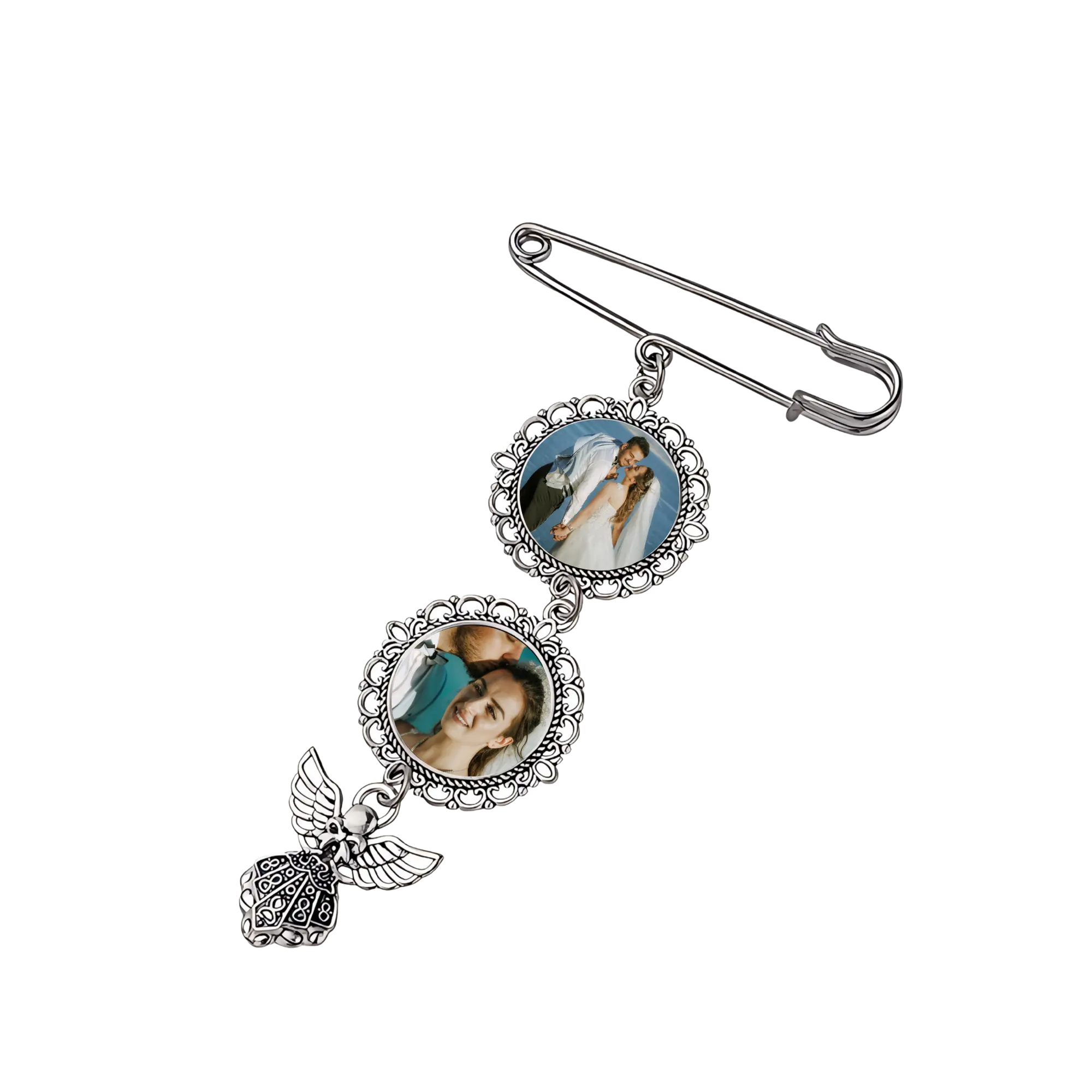 Custom 2-Picture Memory Bouquet Brooch, DIY Badge Making Accessory for Toys & Hobbies Projects