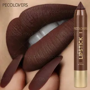 1PC Velvet Lipstick Pencil Matte Long-lasting Lip Glaze Sexy Red Plump Non-stick Cup Lipstick Natural Outline Lips Lipliner Pen Makeup, Matte Liquid Lipstick