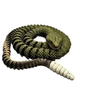 3D printed Articulating Rattlesnake figure 33 inches long home tabletop s day desk figure