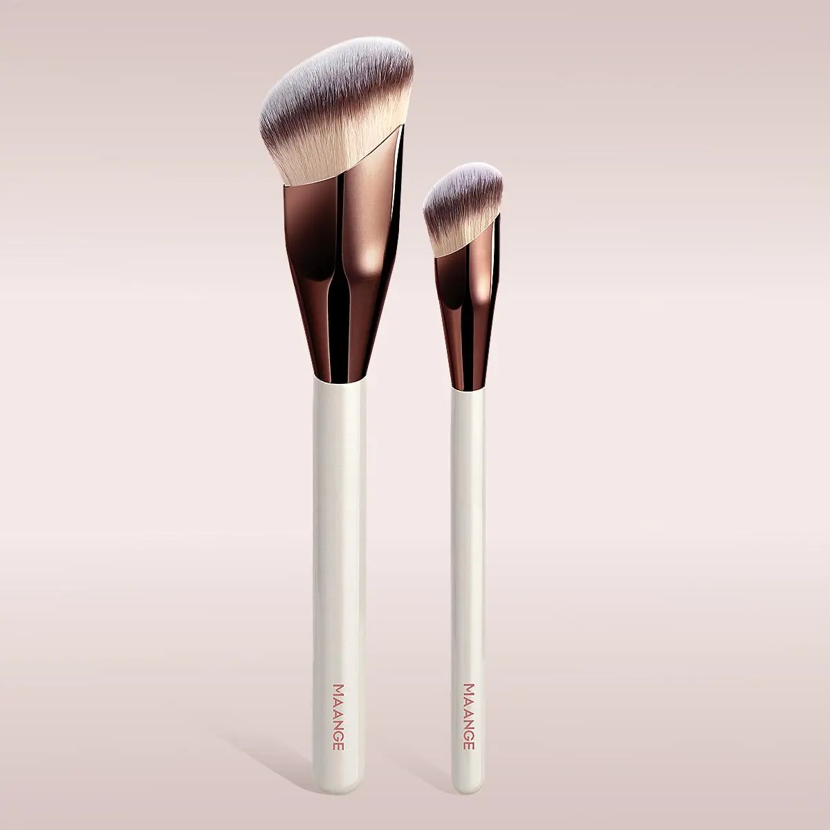 Professional Facial Brush Set, 2 Counts Dual Brush Foundation Brush & Concealer Brush, Makeup Tools with Soft Fiber for Easy Carrying, Brush for Travel, Face Makeup Brushes, Beauty Travel Brush, Cosmetic Brushes