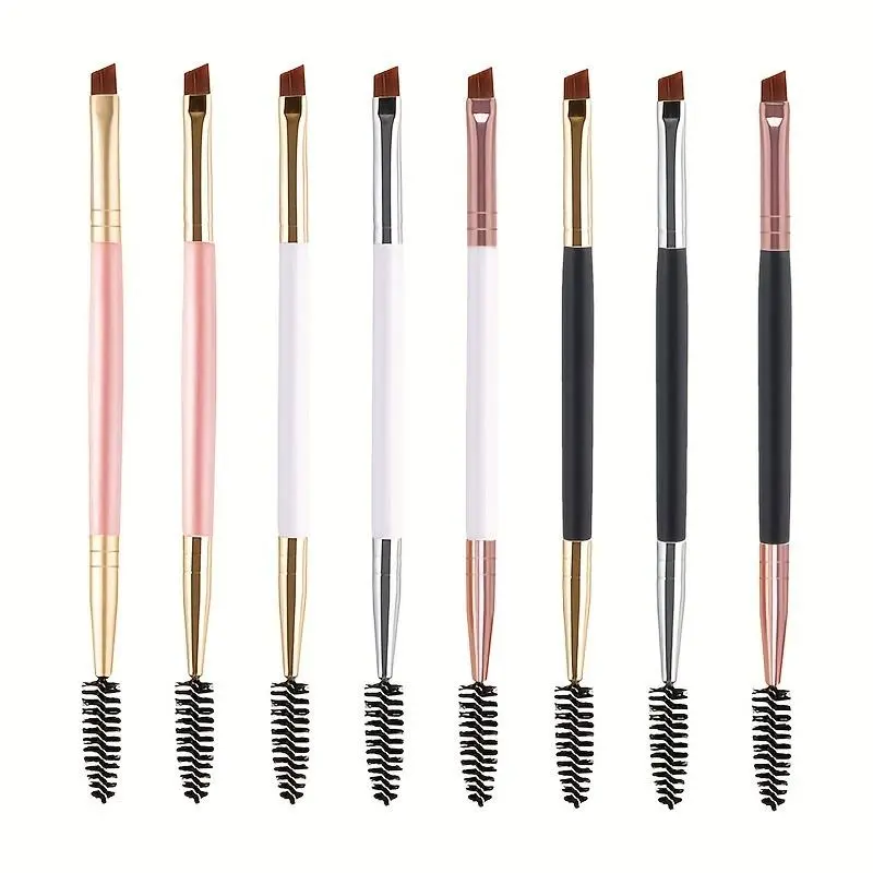 1pc [Double-ended Brush for Eyebrows] Double-ended Eyebrow Brush, Eyelash Curler, Spiral Brush, Angled Eyebrow Powder Brush, Etc.