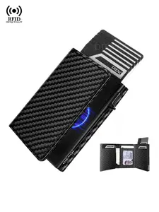 Carbon Fiber Men's Wallet Magnetic Credit Card Holder Trifold Zipper Pocket Money Bag Id Bank Cardholder Coin Purse Men Wallets, Thanksgiving Gift, Gift for Father, Boyfirend, Magnetic Closure Wallet, Zipper Wallet Design