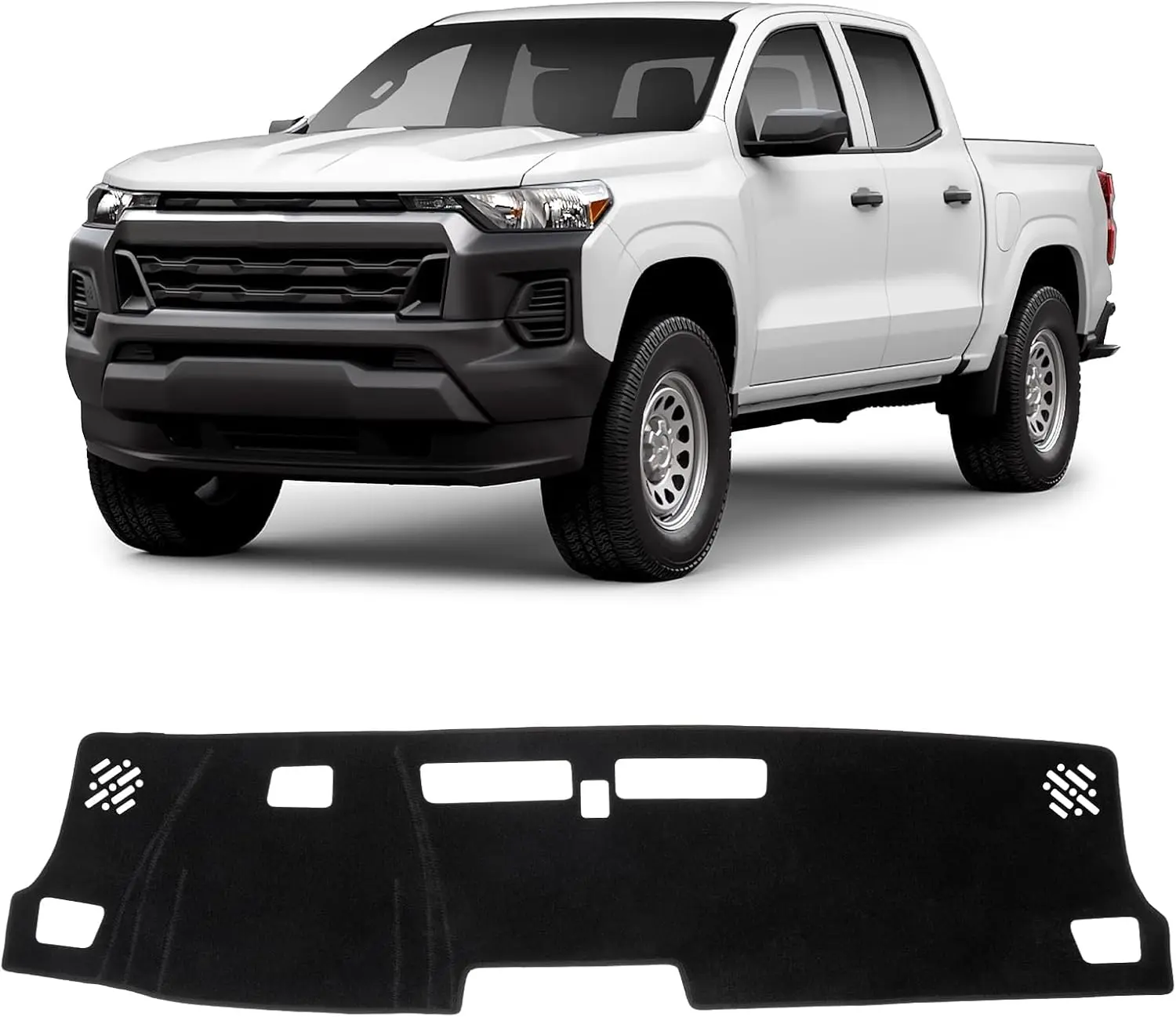 KUST Custom Fit Car Dash Cover for Chevy Chevrolet Colorado 2023-2026, Non-Slip Polyester Car Accessories, Center Console Dashboard Sunshade Mat, No-Glare Black Interior Accessory