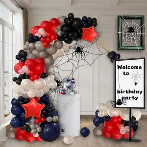 Spider Theme Balloon Arch Kit, 126pcs/set Balloon Garland Arch Kit, Party Balloon Set for Birthday Graduation Party Decoration