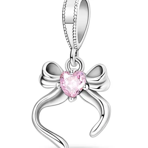 Women's Elegant Rhinestone Decor Bowknot Design Charm, Rhinestone Decorated Bling, Rhinestone Charms, Trendy Exquisite Pendant for Bracelet & Necklace, Stylish DIY Jewelry Accessories for Jewelry Making, Diy Jewelry Decoration, DIY with Charms
