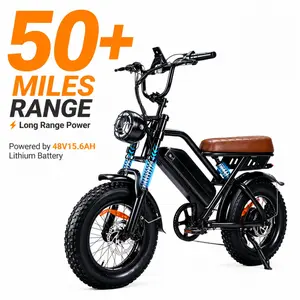Electric Mountain Bike 1150W Peak Power 48V 15.6Ah Battery 16x4.0 Fat Tire Front Suspension 50-60 Miles Range High-Carbon Steel Frame Full Suspension System ebike off-road big wheel e