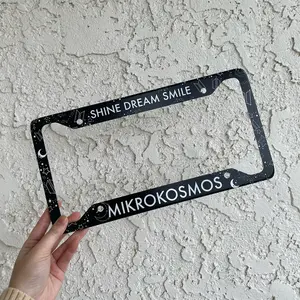 Mikrokosmos License Plate Frame UV Print  | New Cute License Plate Frame inspired Kpop Collection Mikrokosmos Mood Lamp | Metal UV Printed | UV and Scratch Resistant
