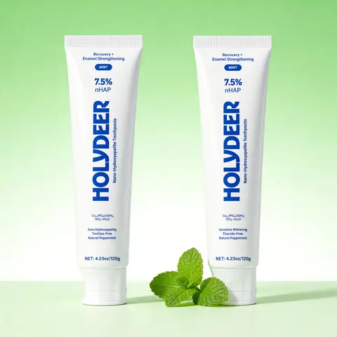 Holydeer Nano Hydroxyapatite Toothpaste 2 Pack - Fluoride-Free Enamel Repair, Sensitivity Relief & Gentle Whitening with Peppermint Freshness