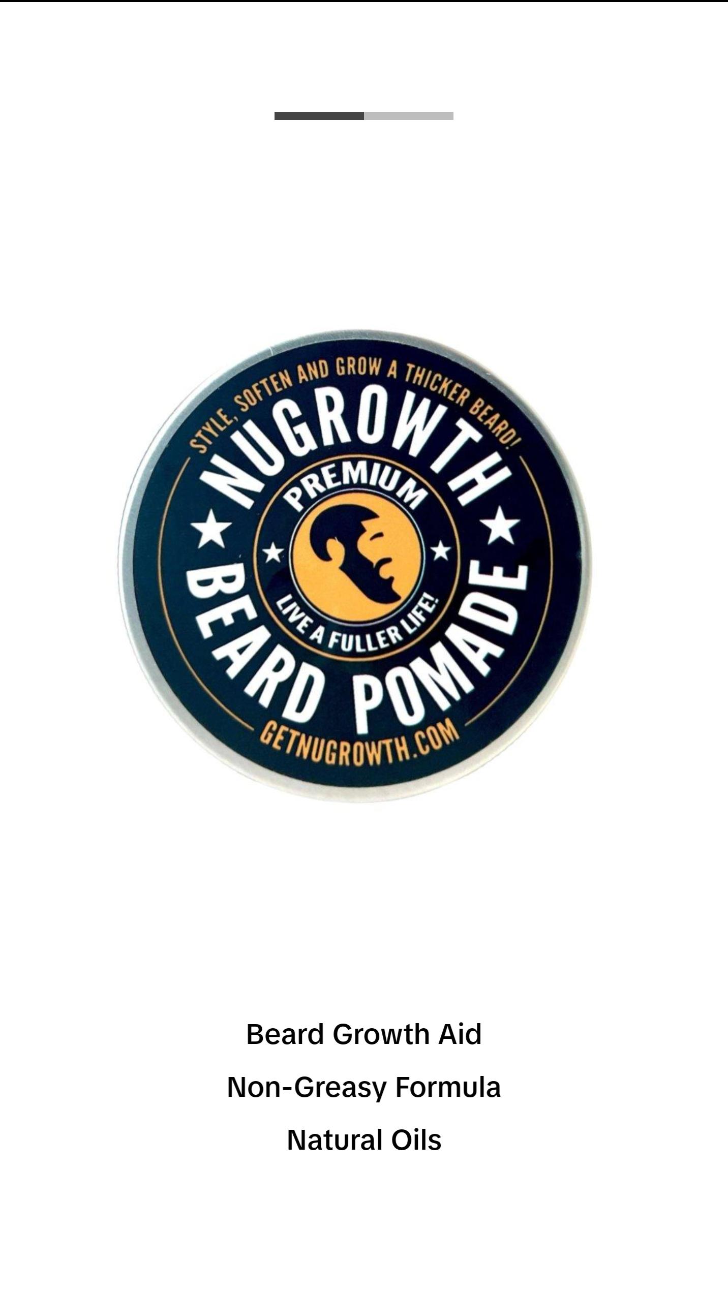 NuGrowth Beard Pomade for Black Men – Shea Butter & Beeswax Balm. Get it to Style Soften and Grow a Fuller Beard – Cocoa Peppermint Scent - 2 fl. oz.