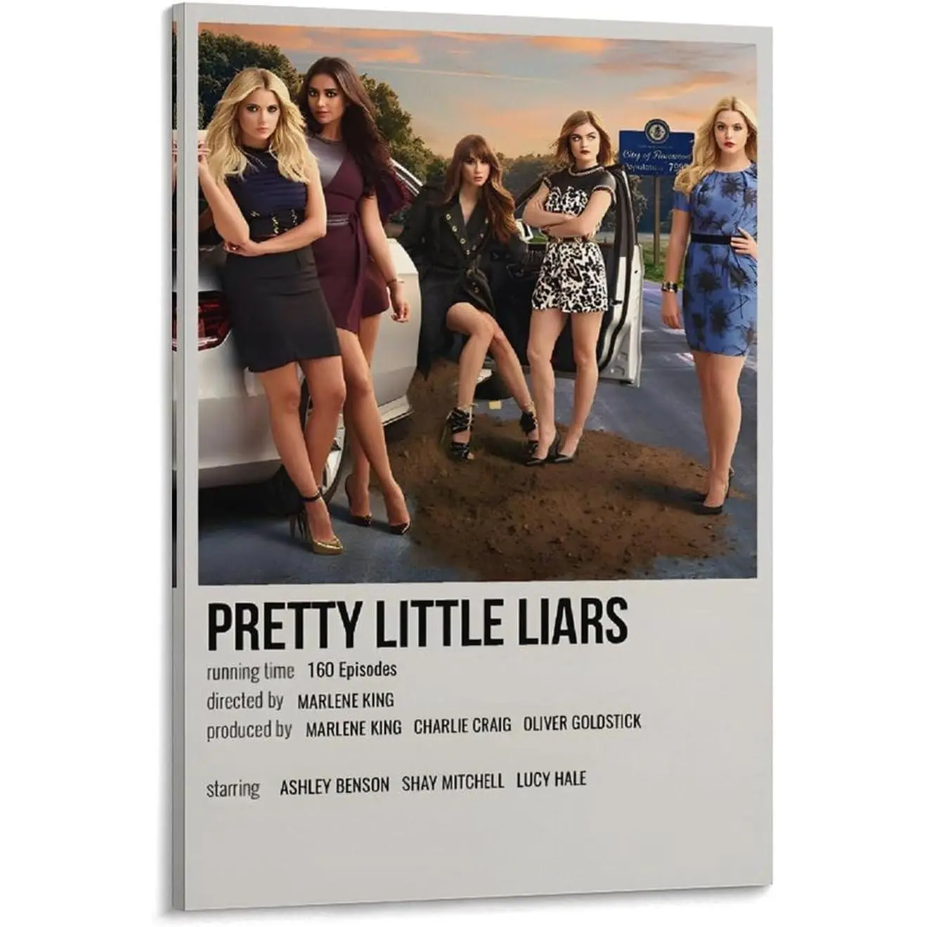 LRefiozas Artistic Cotton Wall Print, Pretty Little Liars TV Series Canvas Poster with Frame-Style (29), 20x30inch(50x75cm) for Living Room, Bedroom Home Decor