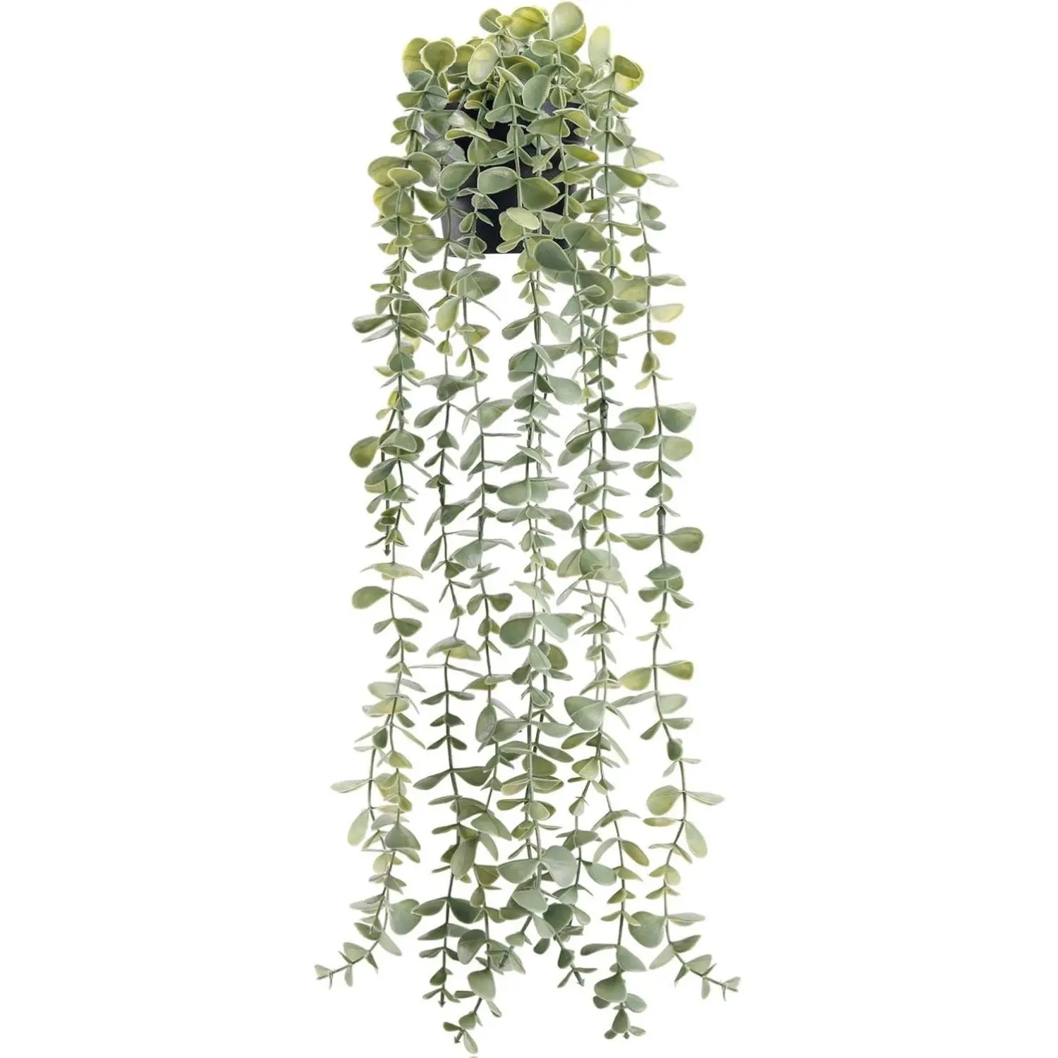 1Pcs Fake Plants Hanging Artificial Potted Faux Eucalyptus Plants for Vintage Boho Farmhouse Bathroom Office Desk Wall Book Shelf Room Accessories De