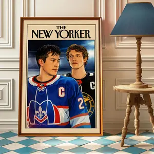 Heated Rivalry TV Series Poster, Hollander and Rozanov Magazine Cover Wall Art, Hockey Romance Retro Magazine Cover Print, LGBT Movie Gift