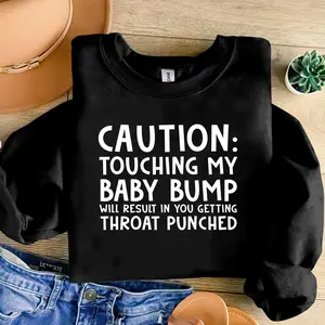 Caution Touching My Baby Bump Shirt – Funny Maternity Tee, Mom To Be Shirt, Pregnancy Announcement, Expecting Mother Outfit, Baby on Board Gift