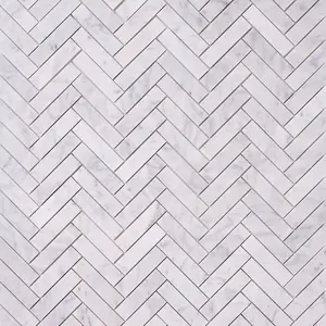 Carrara White Herringbone 1X4 Mosaic Polished/Honed Sample