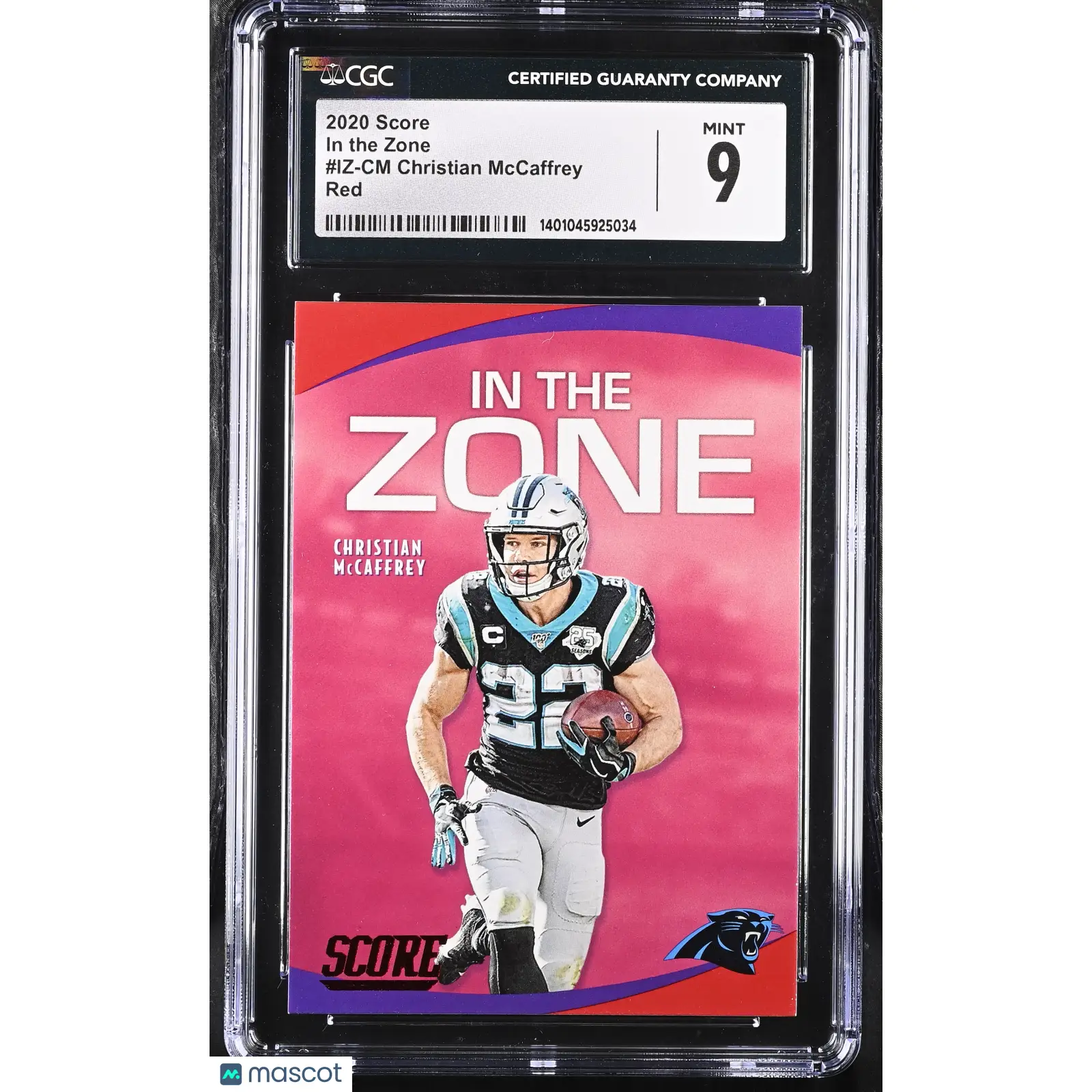 Christian McCaffrey CGC 2020 Score #IZ CM Red Football 9
