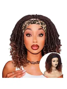 Synthetic Braided Hairband Wig, Hooked Braids Twist Braid Wig, African Curl Synthetic Dreadlock Wig, Women's Afro Style Hairstyle