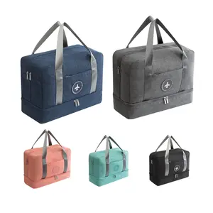 Unisex Large Travel Bag Double Handle Strap Duffel Weekender Bag Easy Carry Zipper Sports Bag