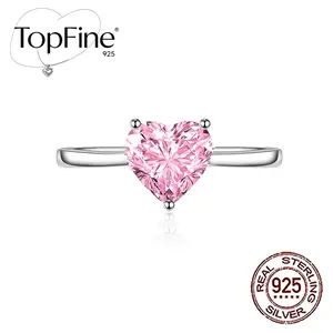 Sparkling Heart Shaped Pink 5A Cubic Zirconia S925 Sterling Silver Women's Ring, Romantic Jewelry for Dating, Engagement Party & Wedding, Ideal for Expressing Love