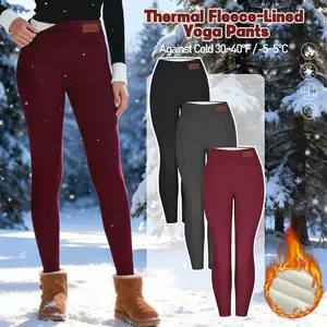 Women Winter Warm Thick Leggings Fleece Lined Stretchy Soft Thermal Sherpa Pants High Waist Tightswith-Fashionable Casual Style, Fit for Ultimate Winter Warmth and All-Day Comfort Warmer Womenswear fleece lined tights