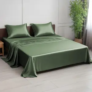 100% Viscose Derived from Bamboo King Size Sheet Set - Soft, Breathable & Cooling, for Hot Sleepers, 16" Deep, Hotel Luxury Bedding (Avocado Green)