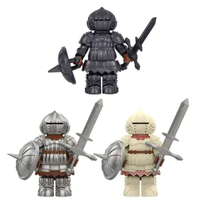 Medieval Onion Knight Detailed Black Knight Armor figure with Big belly, movable body building blocks toys