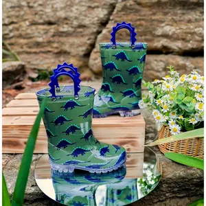 Toddler Kids Adorable Lightwight Waterproof Rain Boots Light Up by Steps