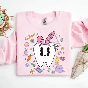 Easter Dentist Sweatshirt| Cute Tooth Bunny shirt| Pediatric Dental Hygienist Easter Shirt shirt| Dental Assistant Spring shirt