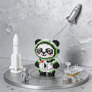 Astronaut Panda 3D Puzzle Building Block Decoration, Bookshelf Home Office Cabinet Decor, Party Living Room TV Stand Display Gift