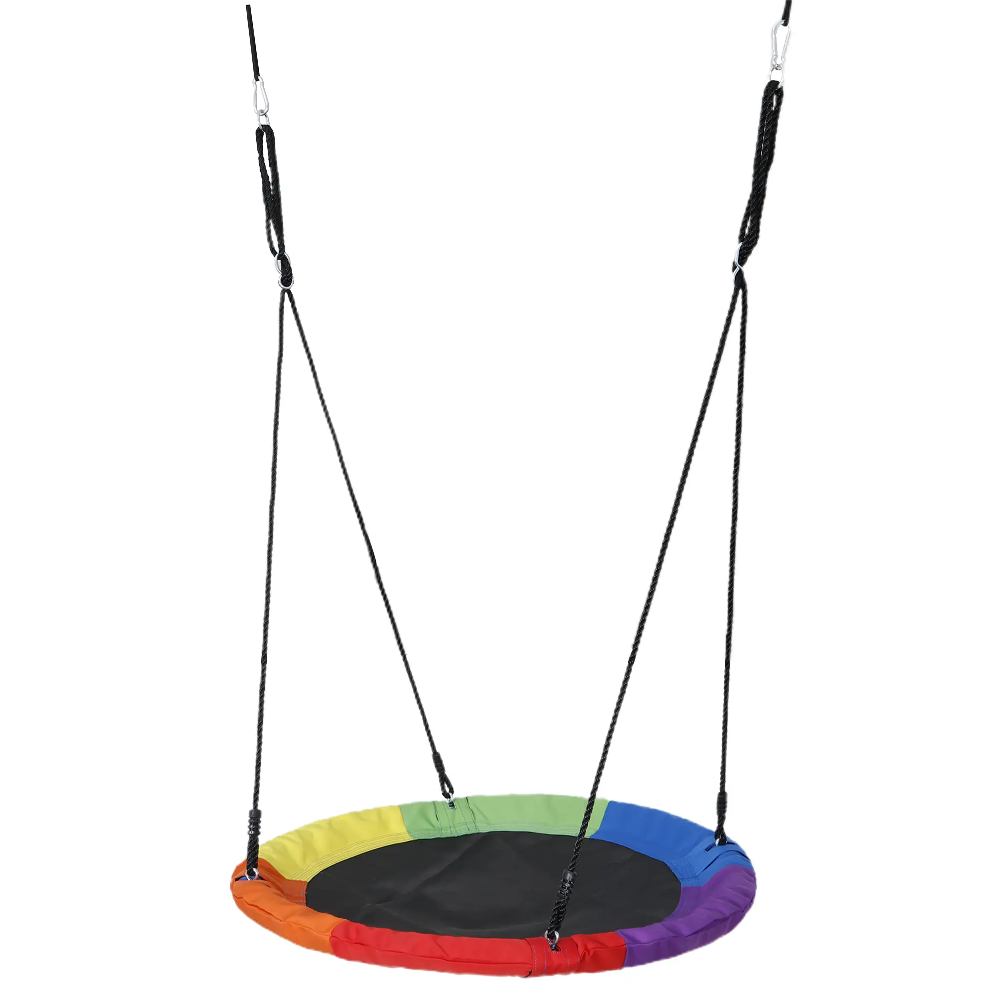 40-in Round Tree Saucer Swing, Durable Oxford Fabric, Adjustable Hanging Ropes, Kids Backyard Safe Playground Swing Set, Toddler Outdoor Jungle Gym Camping Hammock Sports & Outdoor Equipment, Safe Playground Equipment, Toddler Playground Outdoor