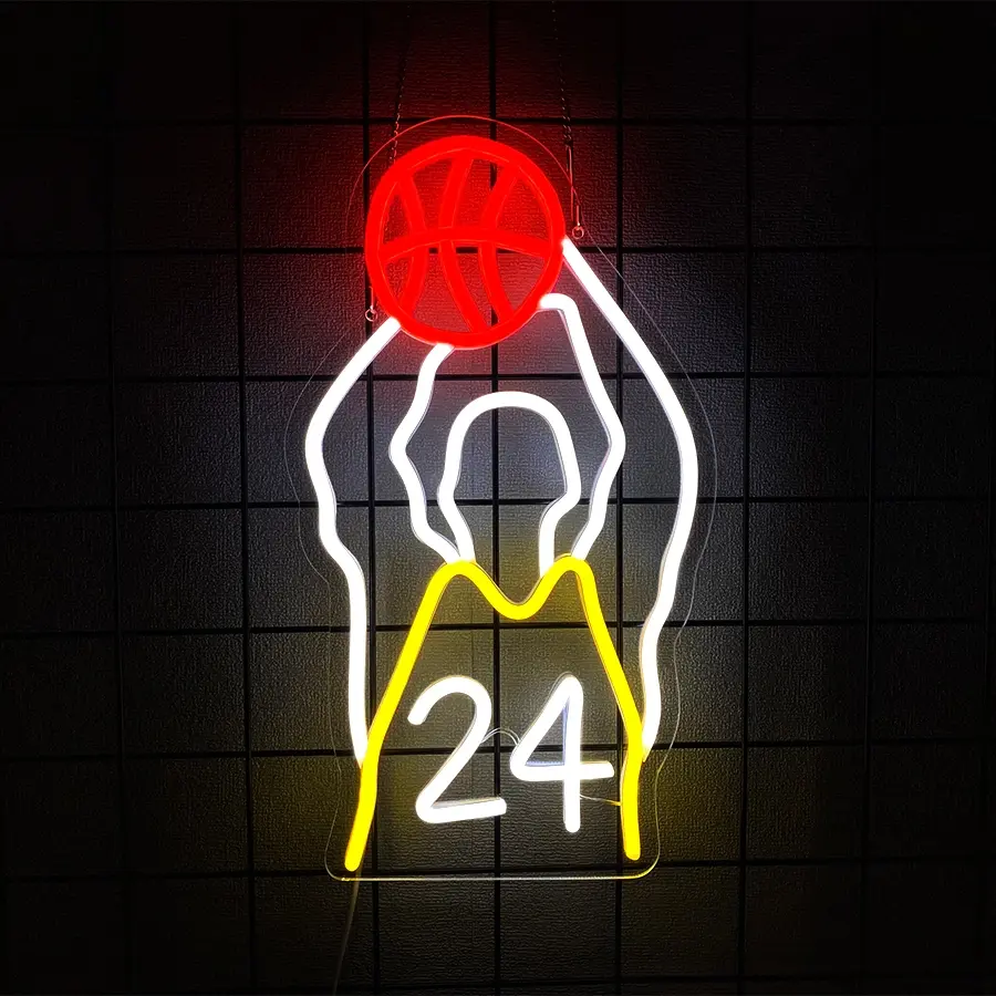 Basketball Neon Sign for Wall Decor,Basketball LED Neon Sign for Basketball Fans,Basketball Lover Gifts for Kids,Boys,Man,USB Powered Switch Light Up Sign, LED Neon Lights