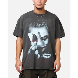 73Studio X DC Batman The Dark Knight '08 Heavyweight T-Shirt Black Wash