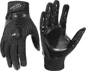 Football Gloves for Youth & Adults(Black), Sticky Wide Receiver Grip Gloves, Hot Pink Stretch Fit Football Gloves Adult.Rugby Gloves