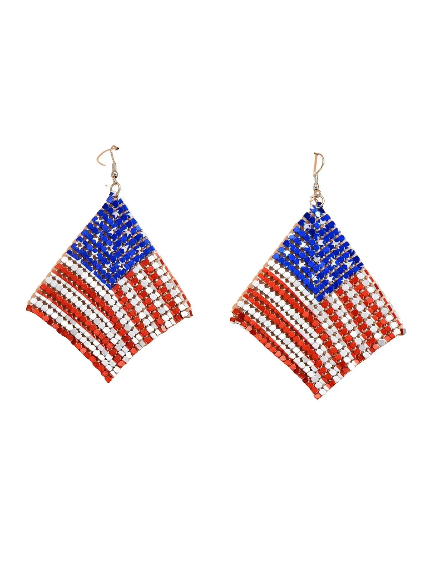New Arrival Usa Independence Day Earrings, Alloy Geometric Pattern Star Sparkle American Flag Women's Jewelry, Trendy Fashion Accessories for Celebrations