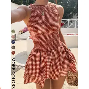 Women's Casual Fashion Sleeveless Short Dress, Perfect for Daily Wear, Ladies' Comfortable and Stylish Summer Clothing