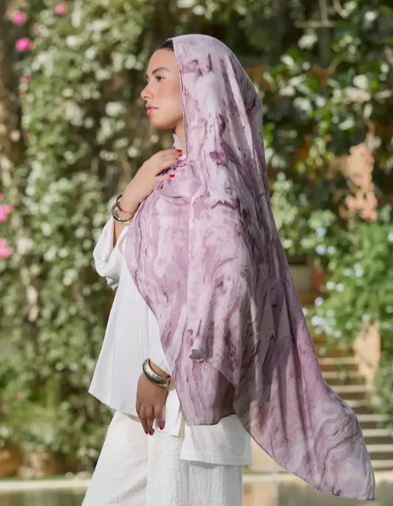 Purple Marble Modal Hijab Purple Marble Modal Hijab