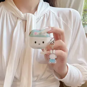 Fashionable Rabbit Earphone Case for Apple AirPods Pro 2/pro/4/3/2 Earbuds, Simple Design Women's Headset Cover, Stylish and Minimalist