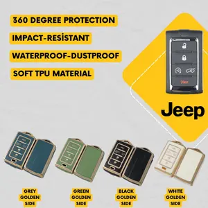 JEEP 5-Button Key Fob Cover for Grand Wagoneer, Grand Cherokee - Tpu Remote Case